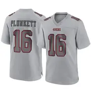 Gray Men's Jim Plunkett San Francisco 49ers Game Atmosphere Fashion Jersey