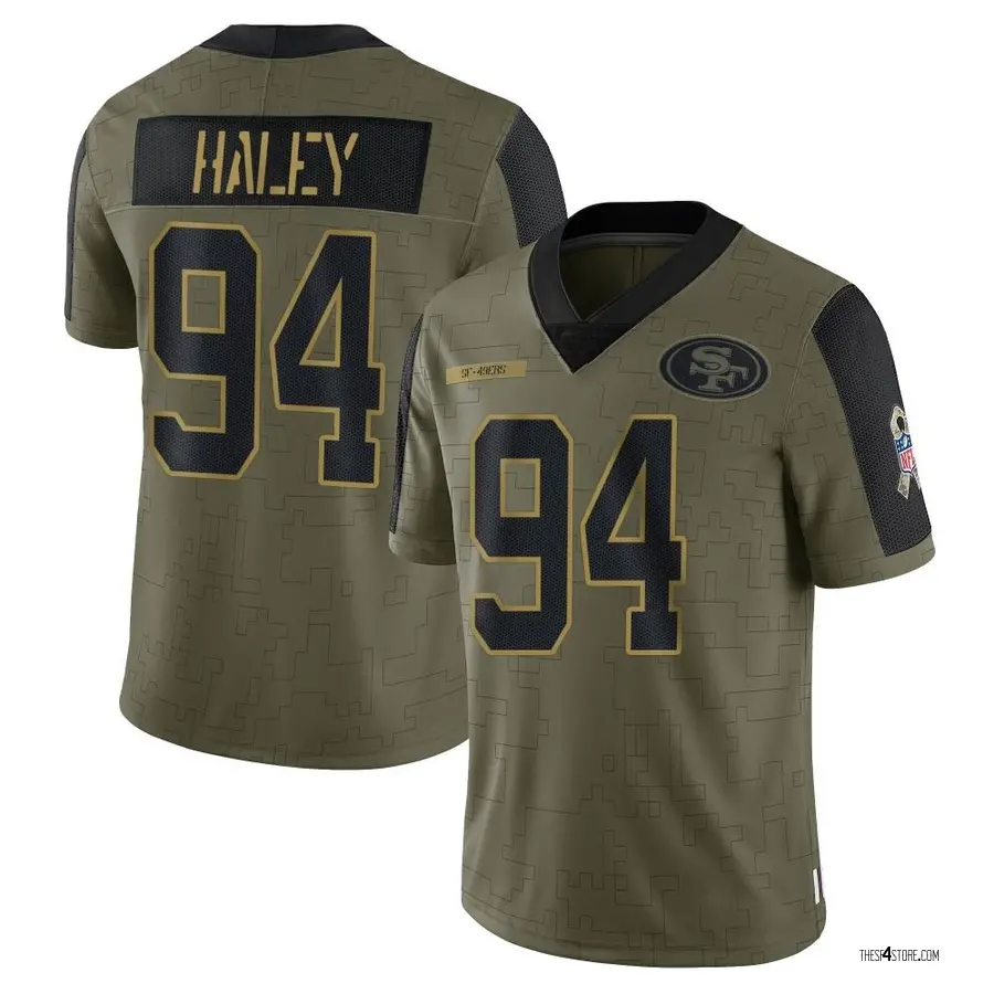 Olive Youth Charles Haley San Francisco 49ers Limited 2021 Salute To Service Jersey